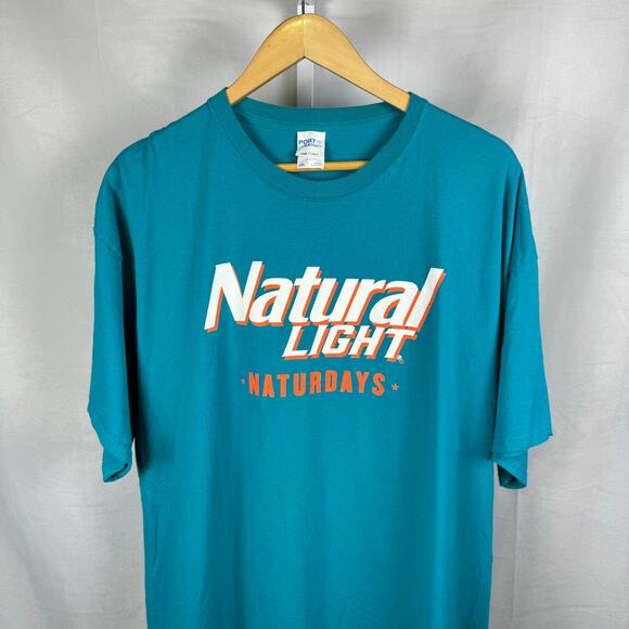 Natural Light Naterdays Flamingo Graphic Short Sleeve T-Shirt Men's XXL - Picture 2 of 5